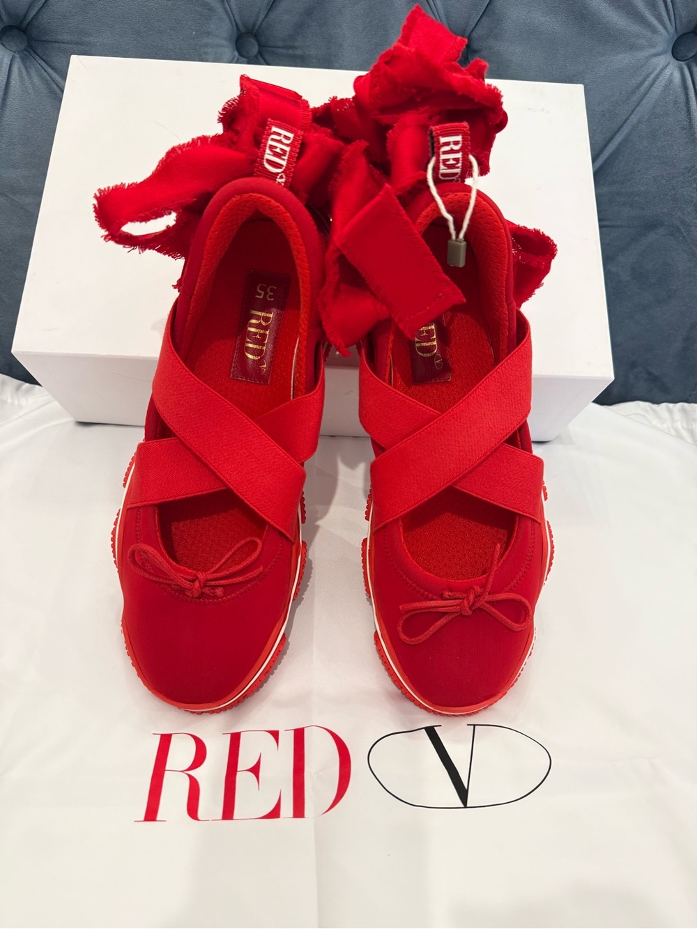 RED VALENTINO Women’s Ankle Wrap Ballet Sneakers